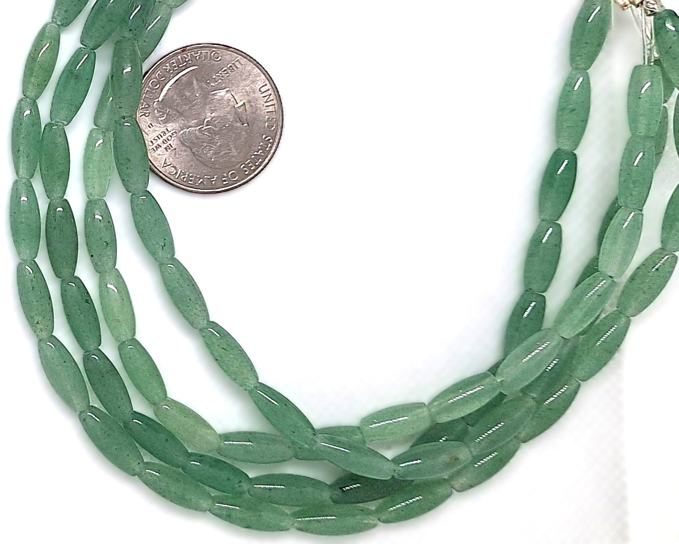 12x5mm Green Aventurine Rice Gemstone Beads 16-inch Strand