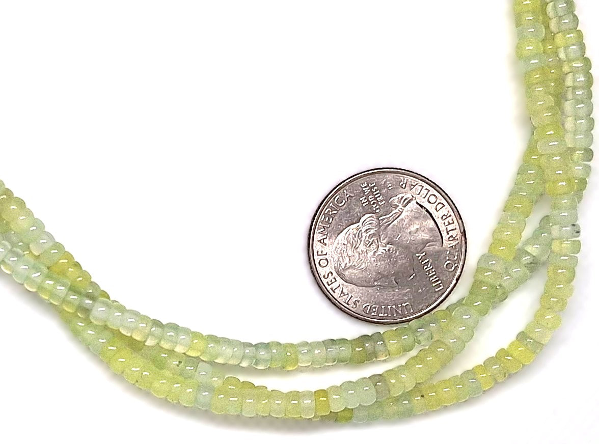 4x2mm New Jade Heishi Gemstone Beads 16-inch Strand