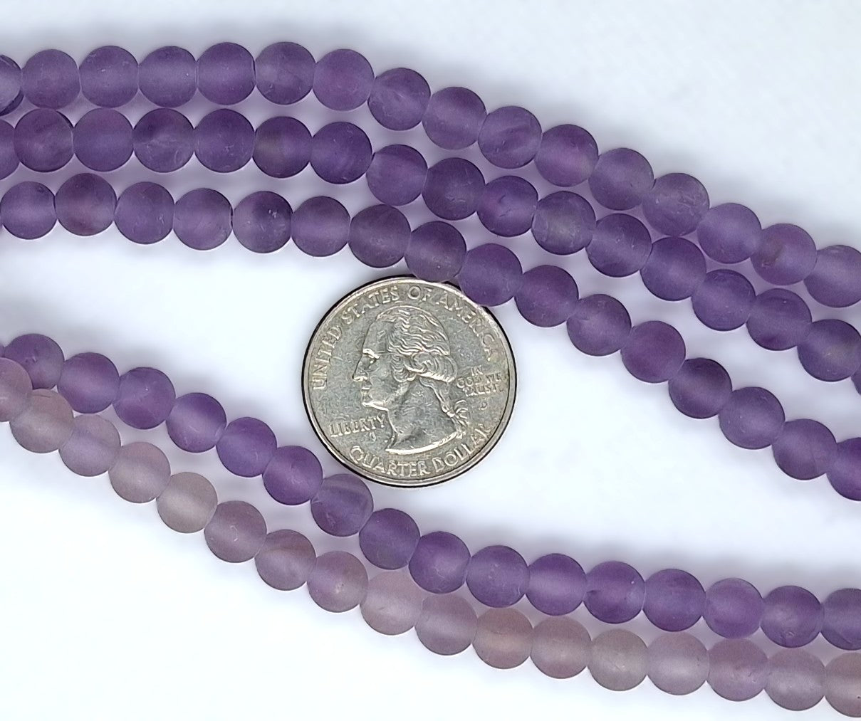 7mm Matte Amethyst Round Gemstone Beads 8-Inch Strand
