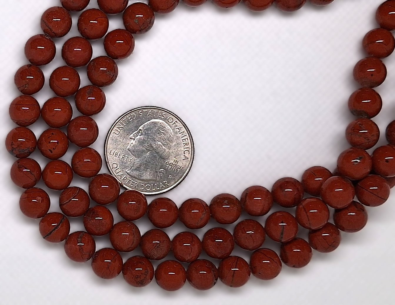 8mm Red Jasper AA Round Gemstone Beads 16-Inch Strand