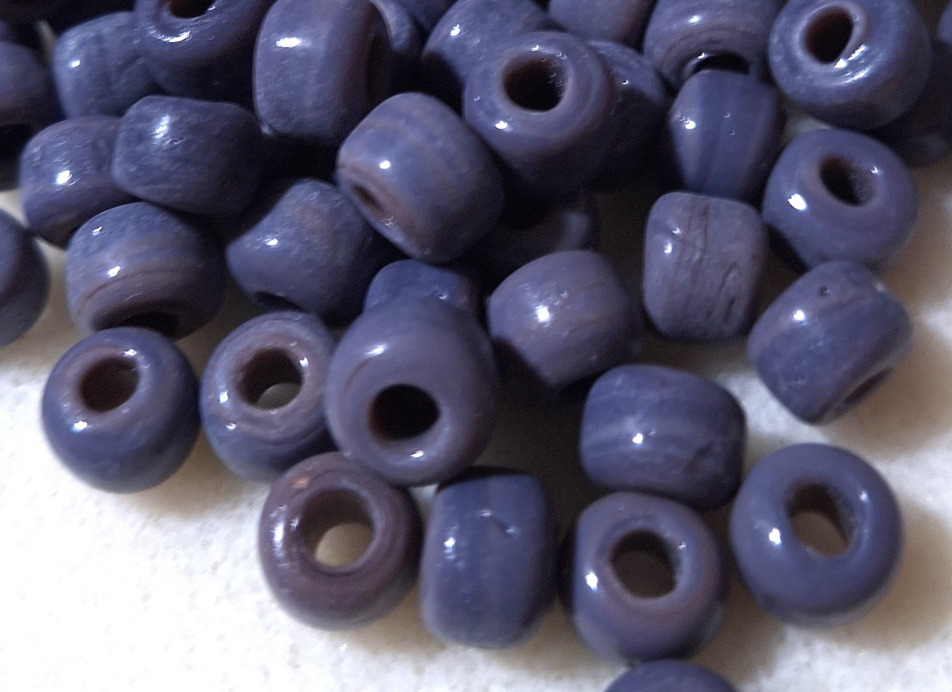 9mm Light Purple Opaque Crow Roller Beads 120ct