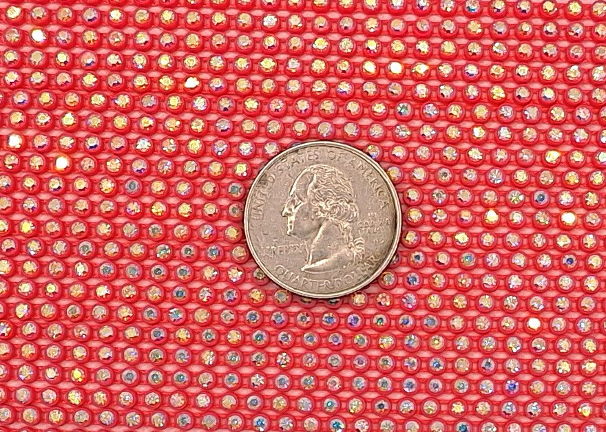 SS8 Crystal AB Hot Pink Plastic Rhinestone Banding 10 Yards