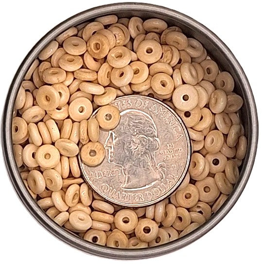 4mm Antiqued Bone Smooth Rondelle Beads 50ct