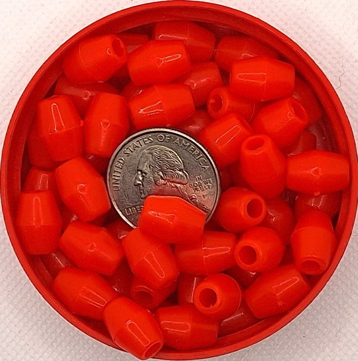 Red Coral Hairpipe Plastic Half-Inch Beads 50ct
