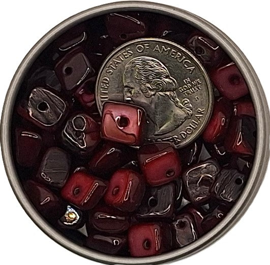 8mm Wine Red Dobu Shell Large Chip Beads 18ct