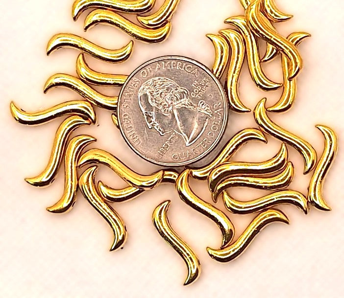 18x5.5mm Wavy S Connector Gold Zinc Alloy Metal 20ct