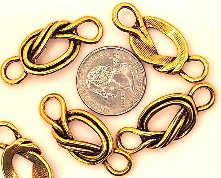 39x17mm Large Knot Connector Gold Zinc Alloy 2ct