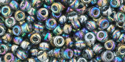 3/0 Gray Transparent Iris Rainbow Toho Round Seed Beads 25g