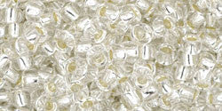 3/0 Clear Transparent Silver-Lined Toho Round Seed Beads 25g