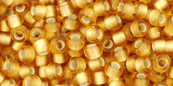 3/0 Topaz Transparent Silver-Lined Matte Toho Round Seed Beads 25g