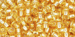 3/0 Light Topaz Transparent Silver-Lined Toho Round Seed Beads 25g