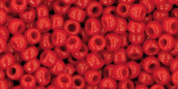 3/0 Cherry Red Opaque Toho Round Seed Beads 25g