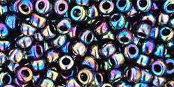 3/0  Black Metallic Rainbow Iris Toho Round Seed Beads 25g