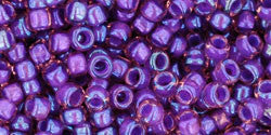 3/0 Purple-Lined Rosaline Pink Iris Rainbow Toho Round Seed Beads 25g