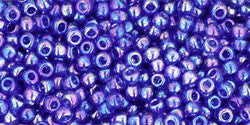 3/0 Cobalt Transparent Rainbow Iris Toho Round Seed Beads 25g