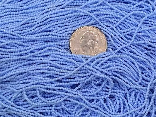 13/0 Pale Blue Opaque Charlotte True Cut Czech Seed Beads Full Hank