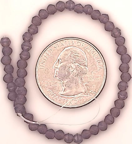 3mm Milky Amethyst Purple English Cut Pressed Glass Czech Beads 50ct