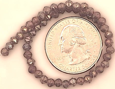 3mm Milky Amethyst Rainbow Luster English Cut Pressed Glass Czech Beads 50ct