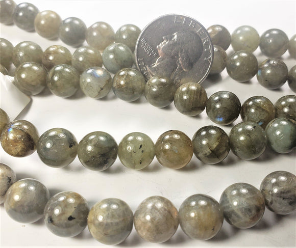 10mm Labradorite Round Gemstone Beads 8-inch Strand