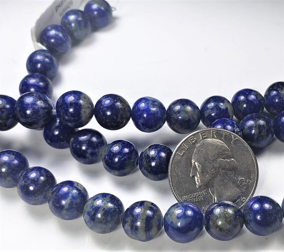 10mm Lapis Round Gemstone Beads 8-inch Strand