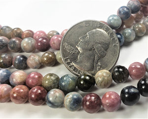 6mm Tourmaline Round Gemstone Beads 8-inch Strand