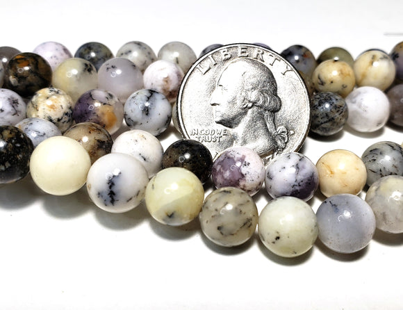 8mm White Opal Round Gemstone Beads 8-Inch Strand