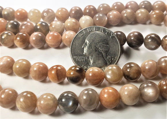 8mm Sunstone Round Gemstone Beads 8-inch Strand
