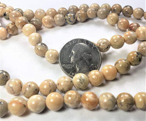 8mm African Opal Round Gemstone Beads 8-inch Strand