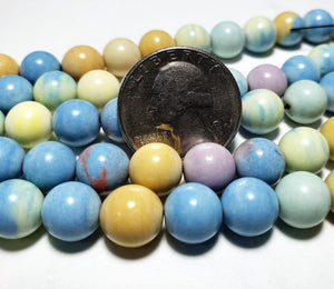 10mm Alashan Rainbow Agate Round Gemstone Beads 8-Inch Strand