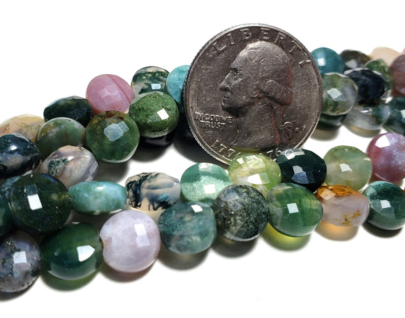 8mm Fancy Jasper Faceted Coin Gemstone Beads 8-Inch Strand
