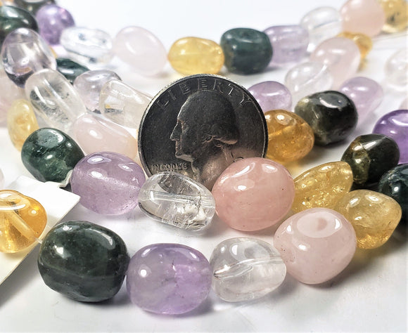 15-20mm Mixed Stone Nugget Gemstone Beads 8-inch Strand