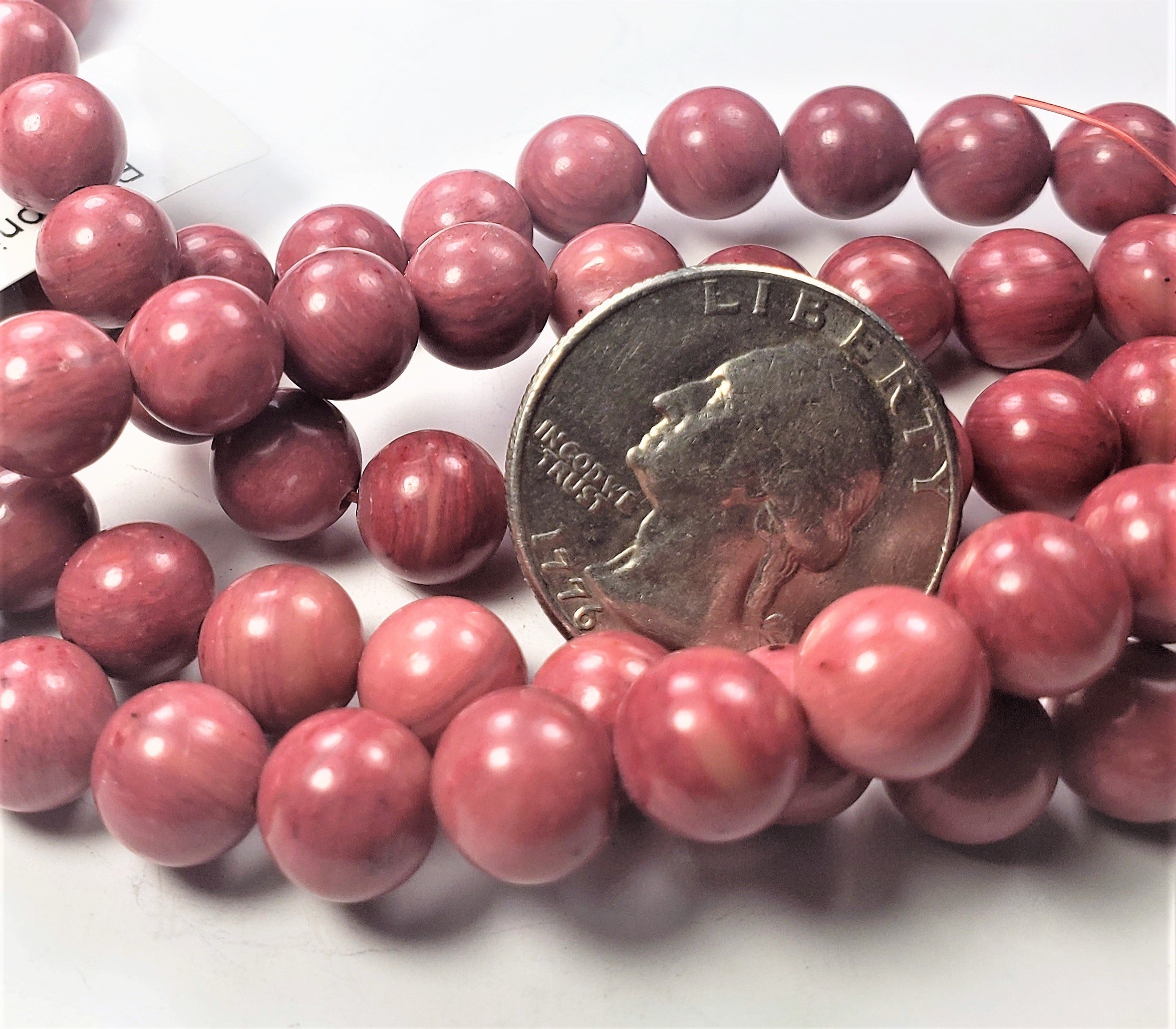 8mm Rhodonite Round Gemstone Beads 8-inch Strand