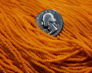 11/0 Light Orange Opaque Czech Seed Beads Full Hank