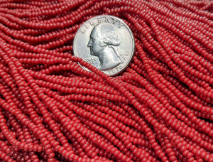 11/0 Burnt Rust Red Brown Opaque Czech Seed Beads Full Hank