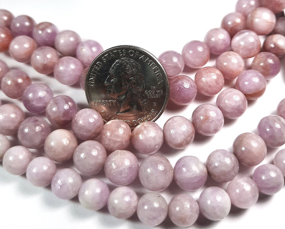 8mm Kunzite Round Gemstone Beads 8-Inch Strand