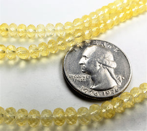 5x3mm Citrine Faceted Rondelle Gemstone Beads 8-Inch Strand