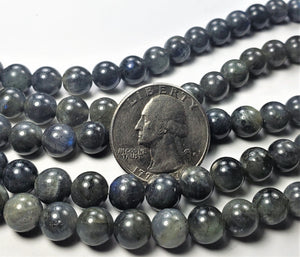 8mm Labradorite Round Gemstone Beads 8-inch Strand
