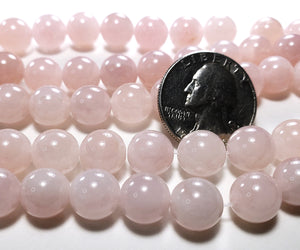10mm Madagascar Rose Quartz Round Gemstone Beads 8-Inch Strand