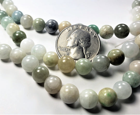 8mm Burma Jade Round Gemstone Beads 8-inch Strand