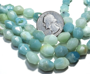 8-12mm Amazonite Faceted Nugget Gemstone Beads 8-Inch Strand