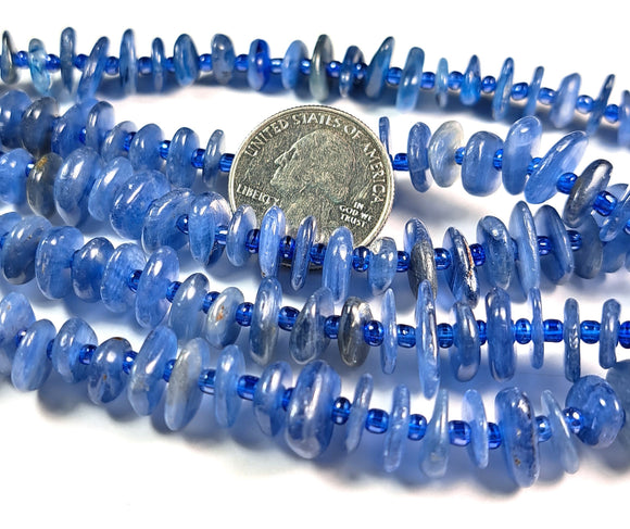 13x9mm Blue Kyanite Freeform Chip Gemstone Beads 8-Inch Strand