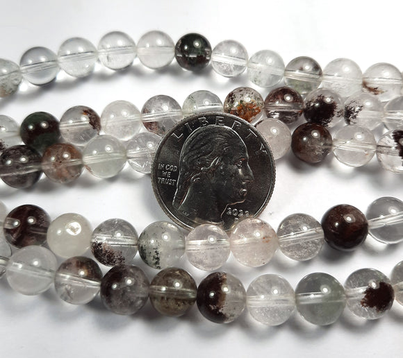 8mm Kiwi Quartz Round Gemstone Beads 8-Inch Strand