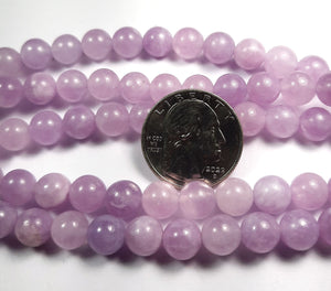 8mm Lavender Quartz Round Gemstone Beads 8-Inch Strand