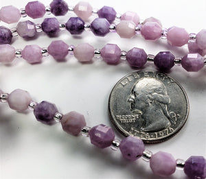 6mm Lavender Quartz Faceted Lantern Gemstone Beads 8-Inch Strand