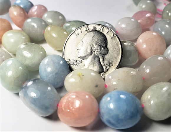 15x10mm Multicolored Crystal Quartz Nugget Gemstone Beads 8-inch Strand