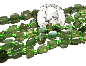 8-10mm Green Kyanite Rough Nugget Gemstone Beads 8-Inch Strand