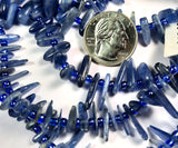 12-25mm Blue Kyanite Tusk Gemstone Beads 8-Inch Strand