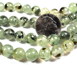 10mm Prehnite Round Gemstone Beads 8-Inch Strand