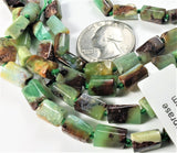 9-13mm Chrysoprase Freeform Tube Gemstone Beads 8-inch Strand