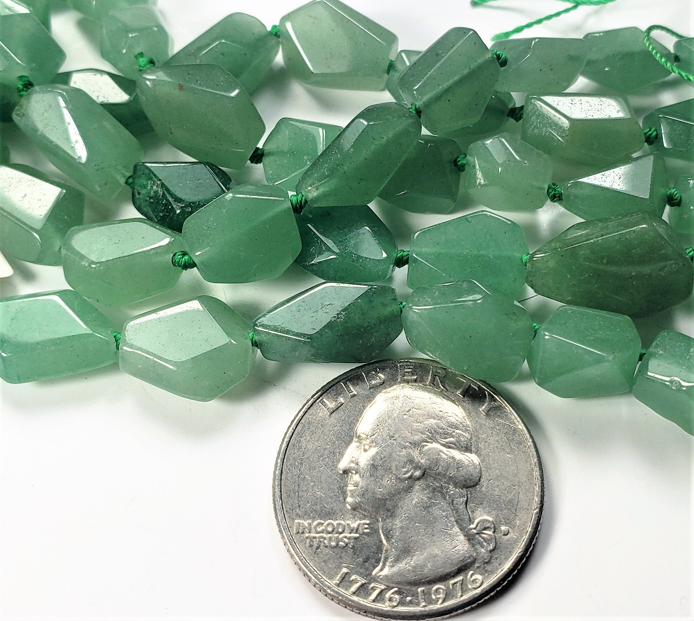 14x10mm Aventurine Nugget Gemstone Beads 8-inch Strand